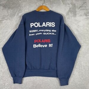 Vintage Polaris Racing Sweatshirt Mens XL Blue Graphic Fruit of the Loom USA 90s